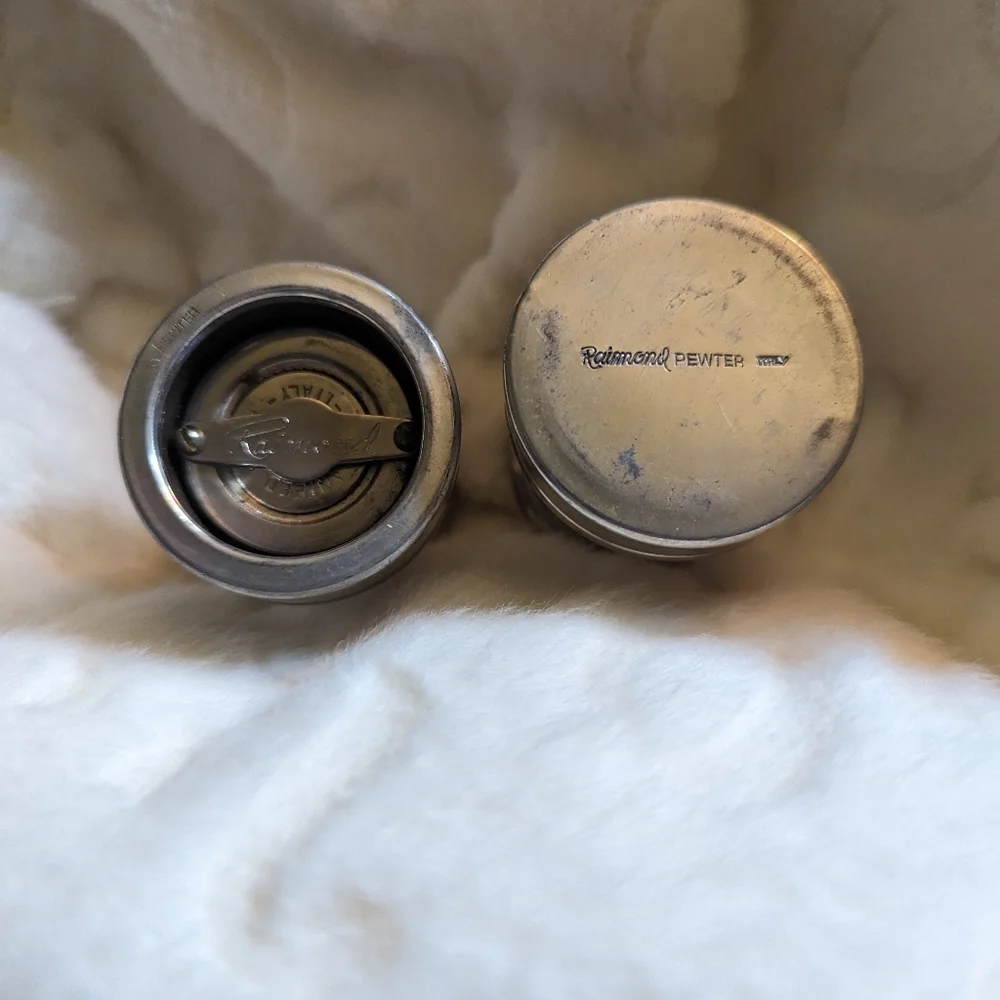 Pewter salt and pepper